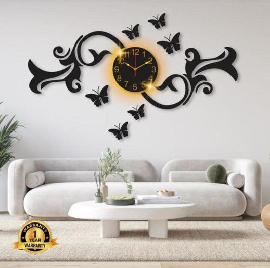 Butterfly Laminated Wall 3D-clock